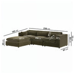 Load image into Gallery viewer, Large Khaki Green Velvet Reversible 4 Seater Chaise Corner Sofa sofa by DunePine - premium handmade upholstery available in UAE.
