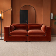 Burnt Orange Velvet 3 Seater Sofa sofa by DunePine - premium handmade upholstery available in UAE.