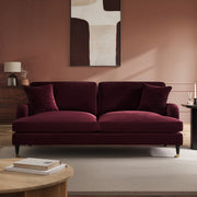 Burgundy Velvet 3 Seater Sofa sofa by DunePine - premium handmade upholstery available in UAE.