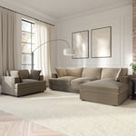 Load image into Gallery viewer, Large Mink Velvet Right Hand 4 Seater Chaise Corner Sofa sofa by DunePine - premium handmade upholstery available in UAE.
