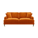 Load image into Gallery viewer, Orange Velvet 3 Seater Sofa sofa by DunePine - premium handmade upholstery available in UAE.
