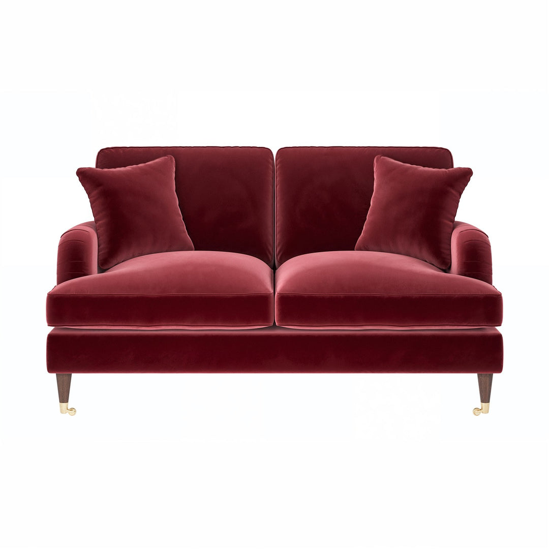 Burgundy Velvet 2 Seater Sofa sofa by DunePine - premium handmade upholstery available in UAE.