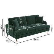Dark Green Velvet 3 Seater Sofa sofa by DunePine - premium handmade upholstery available in UAE.