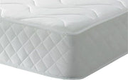 White quilted mattress cover on a white background