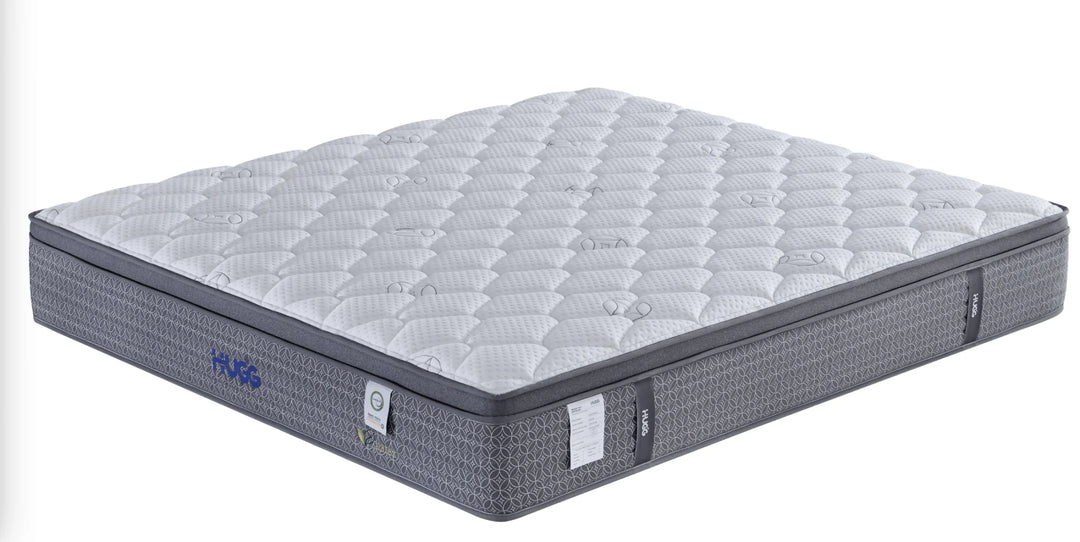 Gray mattress with a diamond pattern on a white background