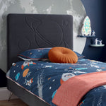 Load image into Gallery viewer, Space Dark Grey Velvet Kids Bed
