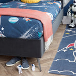 Load image into Gallery viewer, Space Dark Grey Velvet Kids Bed
