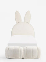Load image into Gallery viewer, White rabbit-shaped ottoman on a white background