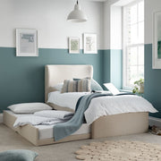 Cozy Fabric Guest Bed with Trundle