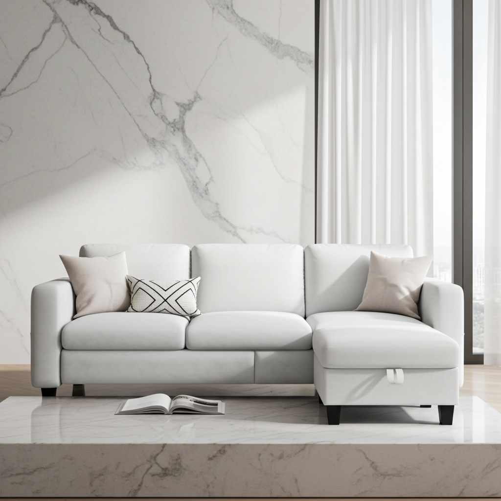 Alberra Sectional L Shape 4 Seater with Storage Ottoman